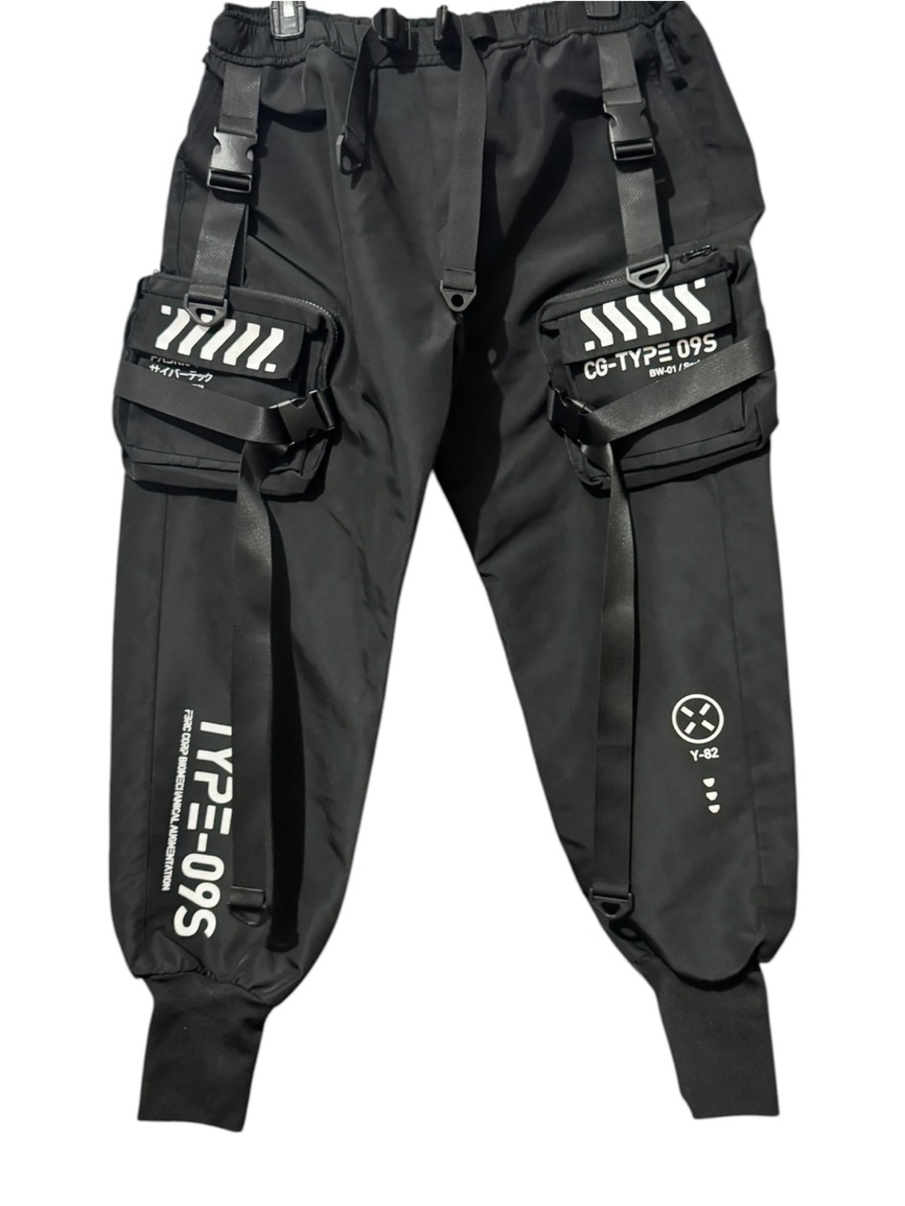 Fabric of the Universe Black Tactical Cargo Jogger Pants Techwear Utility XL - Picture 2 of 5